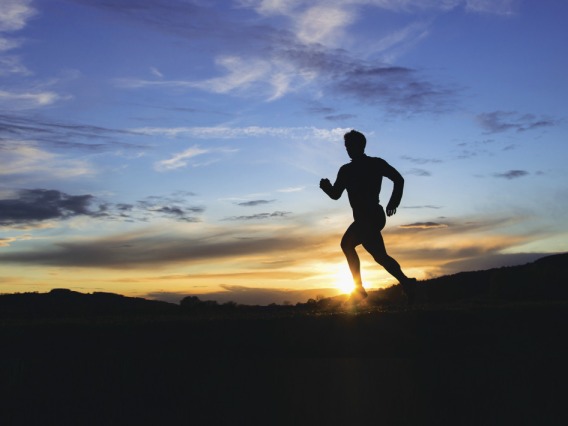 a person running outdoors